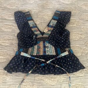 Anthropologie quilted top, worn once , excellent condition no fading